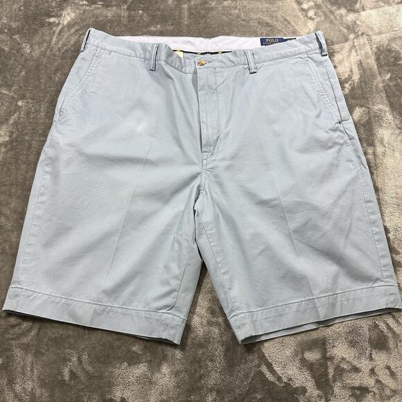 Polo Ralph Lauren Shorts Mens‎ 40L Blue Stretch Classic Fit Chinos Preppy Golf - Picture 1 of 9
